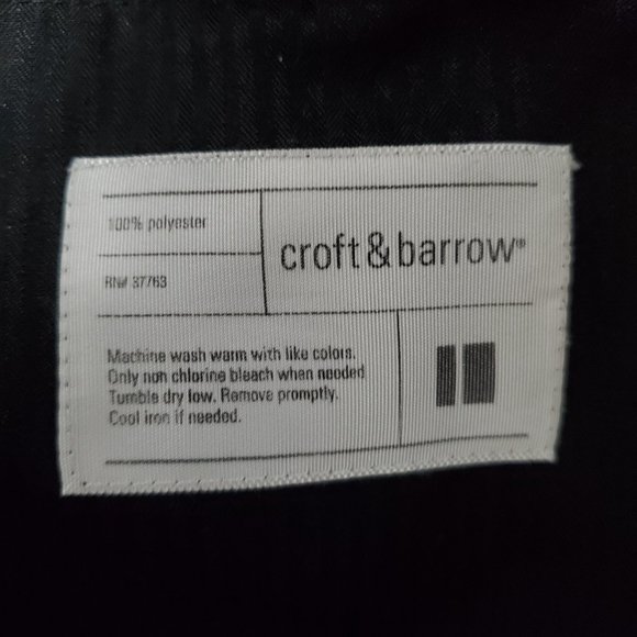 Croft & Barrow Pleated Comfort Waist Gray Mini Hounds Tooth 33"/30" - Picture 10 of 13